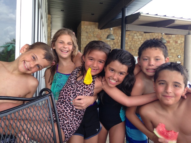 More family- they did a lot of swimming and we ate more than our fair share of watermelon! Yum!